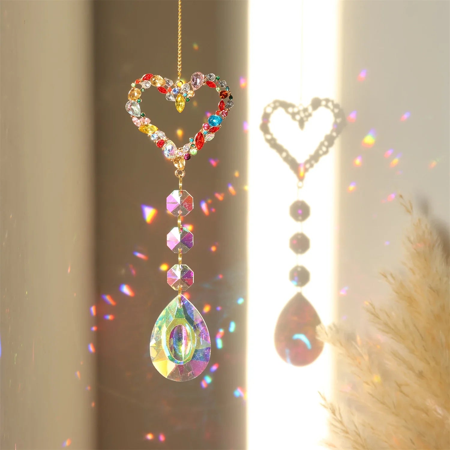 Colorful diamonds StarsMoonButterflies, sun garlands, gardening, light collection, Suncatcher accessories,indoor and outdoor