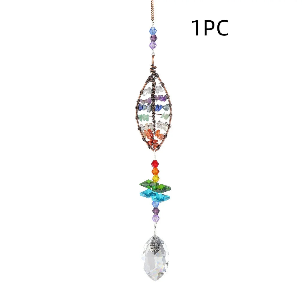 Tree of Life  Crystal Suncatchers for Windows Hanging Sun Catchers Decor with Prisms for Home Indoor Outdoor Car Making Rainbows