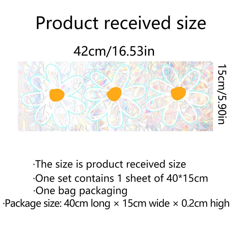 Daisy Flower Sun Catcher Stickers | Self Adhesive PVC Window Decal Suncatcher Rainbow Maker