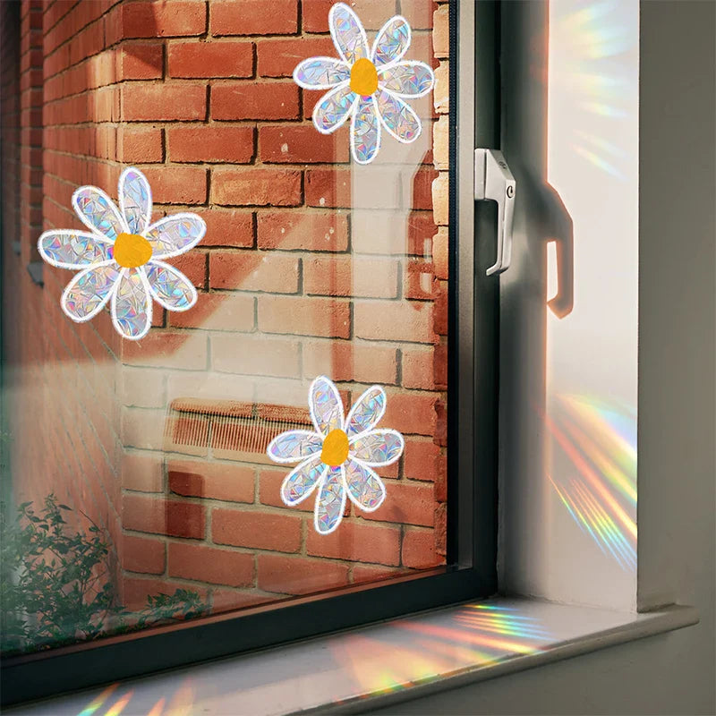 Daisy Flower Sun Catcher Stickers | Self Adhesive PVC Window Decal Suncatcher Rainbow Maker